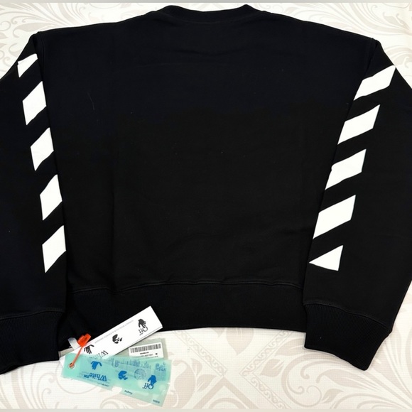 Off White Logo-Print Cotton-Jersey Sweatshirt M&L - Picture 3 of 12